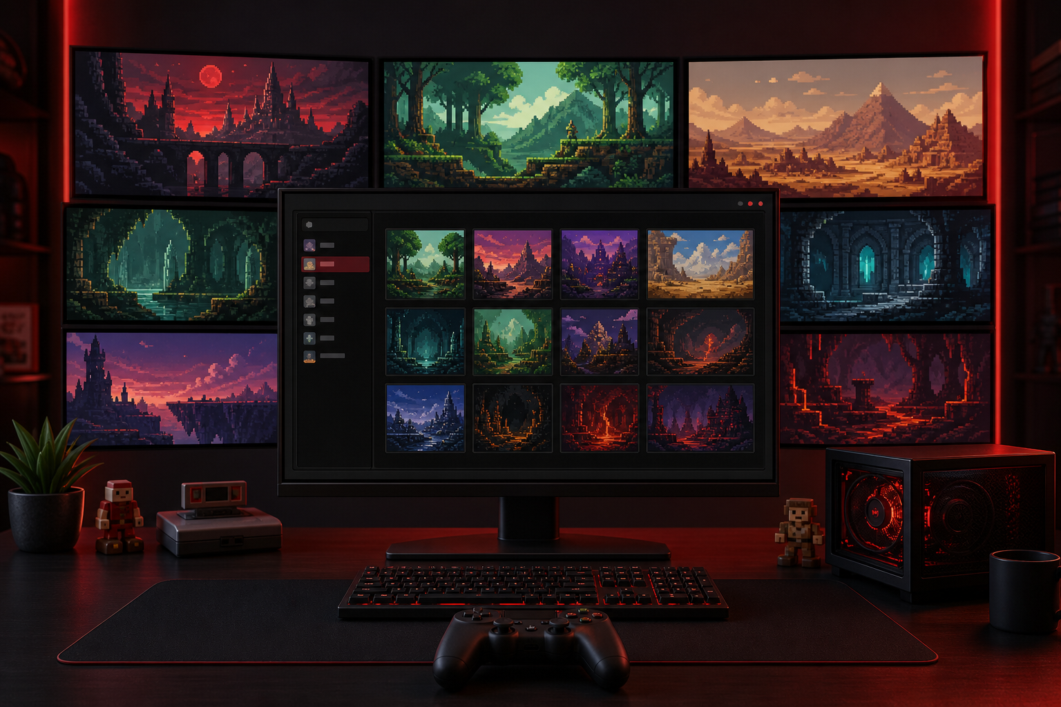 Setup gamer retrô com GPBox